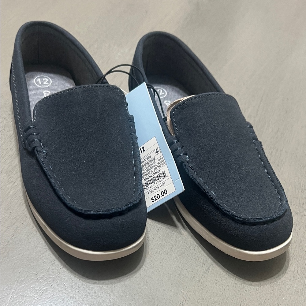Cat & Jack Navy Blue Slip On Loafers NWT Size 12